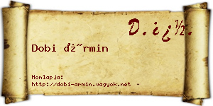 Dobi Ármin névjegykártya